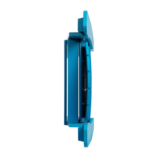 Blue |#| All-Weather Poly Resin Folding Adirondack Chair in Blue - Patio Chair