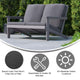 Gray |#| All-Weather Poly Resin Adirondack Loveseat & Cushions - Gray/Gray