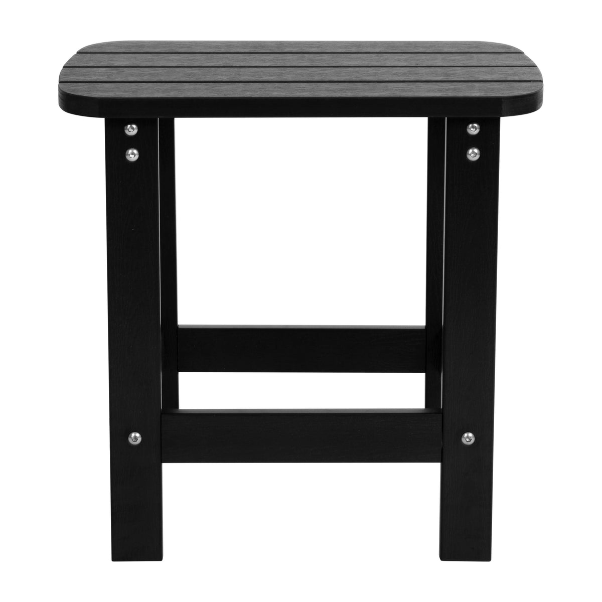 Black |#| All-Weather Poly Resin Adirondack Side Table in Black - Patio Table