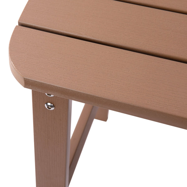 Natural Cedar |#| All-Weather Poly Resin Adirondack Side Table in Natural Cedar - Patio Table