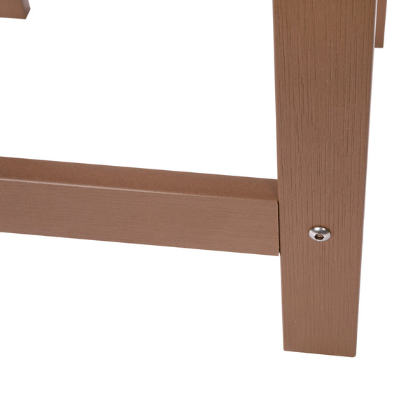 Natural Cedar |#| All-Weather Poly Resin Adirondack Side Table in Natural Cedar - Patio Table