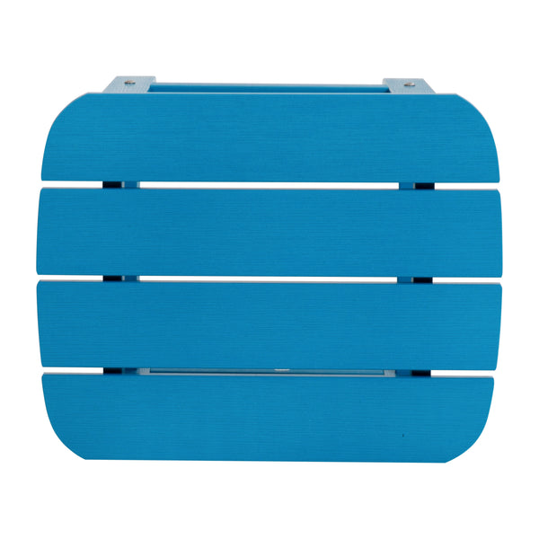 Blue |#| All-Weather Poly Resin Adirondack Side Table in Blue - Patio Table