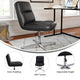 Black LeatherSoft/Chrome Frame |#| Commercial Mid-Back Padded LeatherSoft Swivel Office Chair in Black/Chrome
