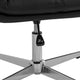 Black LeatherSoft/Chrome Frame |#| Commercial Mid-Back Padded LeatherSoft Swivel Office Chair in Black/Chrome