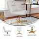White LeatherSoft/Gold Frame |#| Commercial Mid-Back Padded LeatherSoft Swivel Office Chair in White/Gold