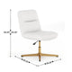 White LeatherSoft/Gold Frame |#| Commercial Mid-Back Padded LeatherSoft Swivel Office Chair in White/Gold