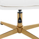 White LeatherSoft/Gold Frame |#| Commercial Mid-Back Padded LeatherSoft Swivel Office Chair in White/Gold