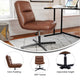 Cognac LeatherSoft/Black Frame |#| Commercial Mid-Back Padded LeatherSoft Swivel Office Chair in Cognac/Black