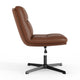 Cognac LeatherSoft/Black Frame |#| Commercial Mid-Back Padded LeatherSoft Swivel Office Chair in Cognac/Black