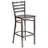 Clear Coated Ladder Back Metal Restaurant Barstool