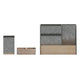 Galvanized |#| Galvanized Finish Metal and Rustic Wood 3 Piece Desktop or Vanity Organizer Set