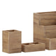 Rustic Brown |#| Rustic Brown Wooden 3 Piece Organization Set for Desktop, Tables, or Vanity