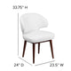 White LeatherSoft |#| White LeatherSoft Side Reception Chair with Walnut Legs - Hospitality Furniture