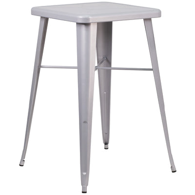 Commercial Grade 23.75" Square Metal Indoor-Outdoor Bar Height Table - View 1