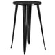 Black |#| 24inch Round Black Metal Indoor-Outdoor Bar Table Set with 4 Cafe Stools