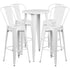 Commercial Grade 24" Round Metal Indoor-Outdoor Bar Table Set with 4 Cafe Stools