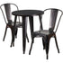 Commercial Grade 24" Round Metal Indoor-Outdoor Table Set with 2 Cafe Chairs