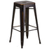 Commercial Grade 30" High Backless Distressed Metal Indoor-Outdoor Barstool