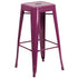 Commercial Grade 30" High Backless Metal Indoor-Outdoor Barstool with Square Seat