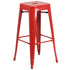 Commercial Grade 30" High Backless Metal Indoor-Outdoor Barstool with Square Seat