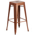 Commercial Grade 30" High Backless Metal Indoor-Outdoor Barstool with Square Seat