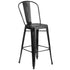 Commercial Grade 30" High Distressed Metal Indoor-Outdoor Barstool with Back