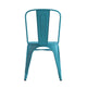 Blue |#| Distressed Blue Metal Indoor-Outdoor Stackable Chair - Kitchen Furniture