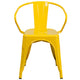 Yellow |#| Yellow Metal Indoor-Outdoor Chair with Arms - Restaurant Furniture