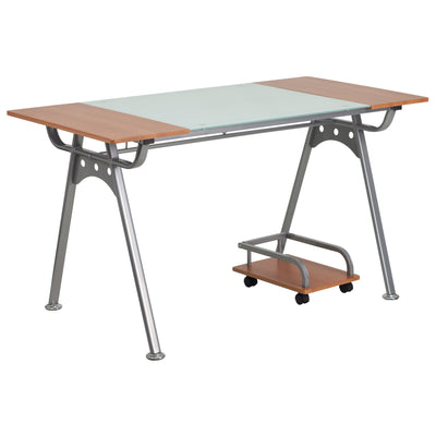 Computer Desk with Glass and Laminate Top - View 1