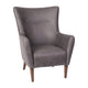 Dark Gray |#| Commercial Wingback Accent Chair with Wooden Legs in Dark Gray Faux Leather