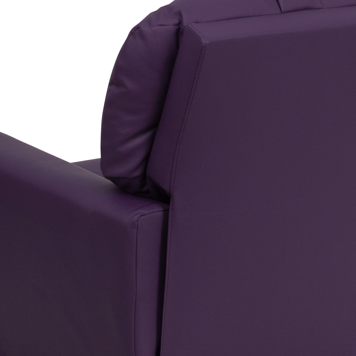 Purple Vinyl |#| Contemporary Purple Vinyl Kids Recliner with Cup Holder - Hardwood Frame