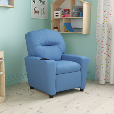 Contemporary Kids Recliner with Cup Holder