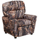 Camouflage Fabric |#| Contemporary Camouflaged Fabric Kids Recliner with Cup Holder - Hardwood Frame