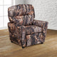 Camouflage Fabric |#| Contemporary Camouflaged Fabric Kids Recliner with Cup Holder - Hardwood Frame