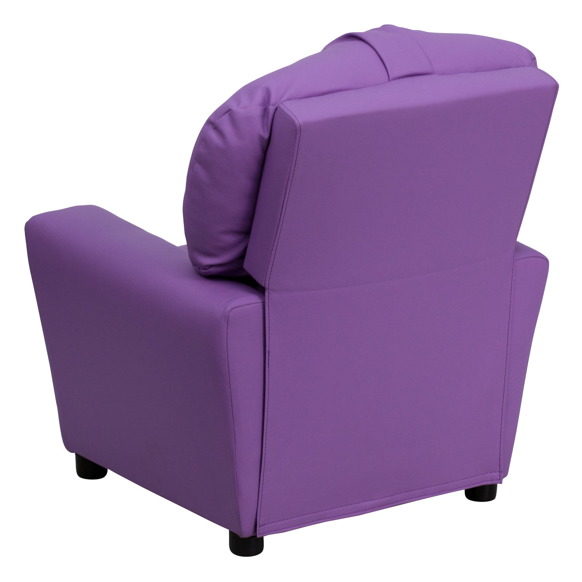 Lavender Vinyl |#| Contemporary Lavender Vinyl Kids Recliner with Cup Holder - Hardwood Frame