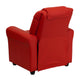 Red Vinyl |#| Contemporary Red Vinyl Kids Recliner with Cup Holder and Headrest