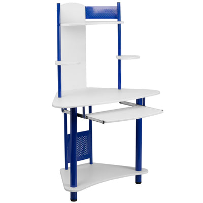 Corner Computer Desk with Hutch - View 1