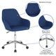 Blue Fabric |#| Home & Office Mid-Back Chair in Blue Fabric - Upholstered Chair - Swivel Chair