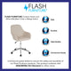 Beige Fabric |#| Home & Office Mid-Back Chair in Beige Fabric - Upholstered Chair - Swivel Chair