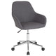 Dark Gray Fabric |#| Home & Office Dark Gray Fabric upholstered Mid-Back Swivel Chair