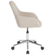 Beige Fabric |#| Home & Office Mid-Back Chair in Beige Fabric - Upholstered Chair - Swivel Chair