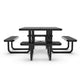 Black |#| Commercial 46 Inch Square Expanded Mesh Metal Picnic Table with Anchors - Black