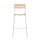 Antique White |#| Commercial Solid Wood Bar Stool with White Frame and Antique White Finish