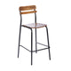 Antique Copper |#| Commercial Solid Wood Bar Stool with Black Frame and Antique Copper Finish