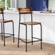 Antique Copper |#| Commercial Solid Wood Bar Stool with Black Frame and Antique Copper Finish