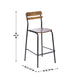 Antique Copper |#| Commercial Solid Wood Bar Stool with Black Frame and Antique Copper Finish