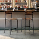 Antique Copper |#| Commercial Solid Wood Bar Stool with Black Frame and Antique Copper Finish