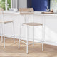Antique White |#| Commercial Solid Wood Bar Stool with White Frame and Antique White Finish