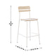Antique White |#| Commercial Solid Wood Bar Stool with White Frame and Antique White Finish
