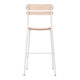 Antique White |#| Commercial Solid Wood Bar Stool with White Frame and Antique White Finish